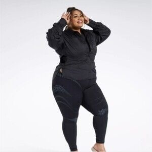 Cardi B x Reebok 4x 26/28 NWT Black Cut-Out Leggings GYM WORKOUT Activewear